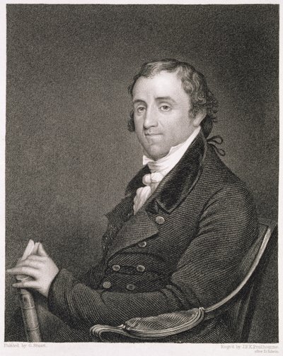 フィッシャーエームス、ジョンフランシスユージーンプルードオム（1800-92）がデビッドエドウィン（1776-1841）のオリジナルをコピーした後に彫刻 作： Gilbert Stuart